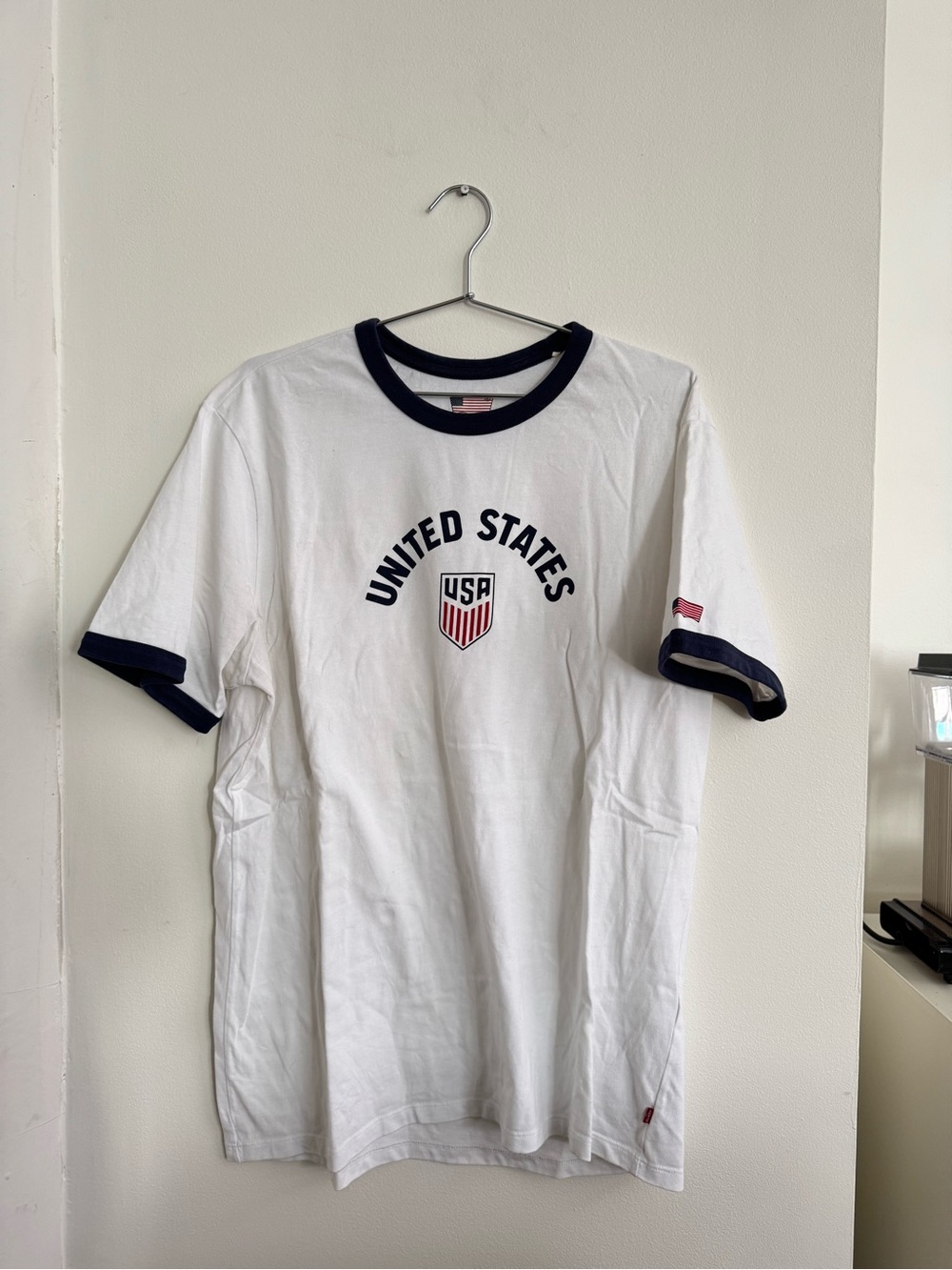 Levi’s USA Ringer Sleeve Graphic Tee in White